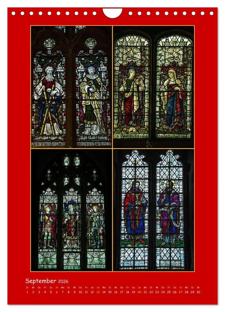Bild: 9783516287202 | Glasmalerei englischer Kirchen (Wandkalender 2026 DIN A4 hoch),...