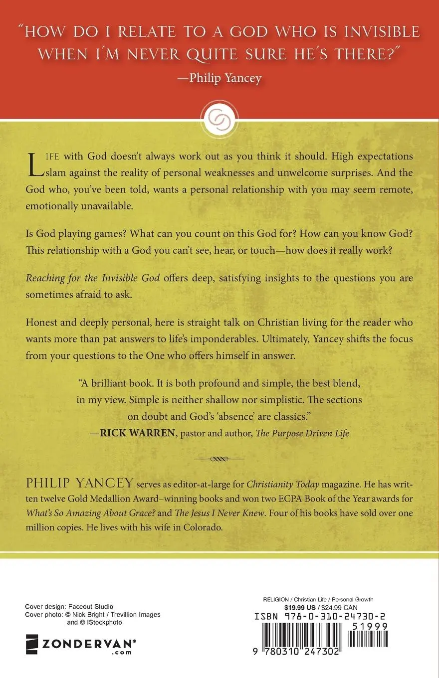 Rückseite: 9780310247302 | Reaching for the Invisible God | What Can We Expect to Find? | Yancey