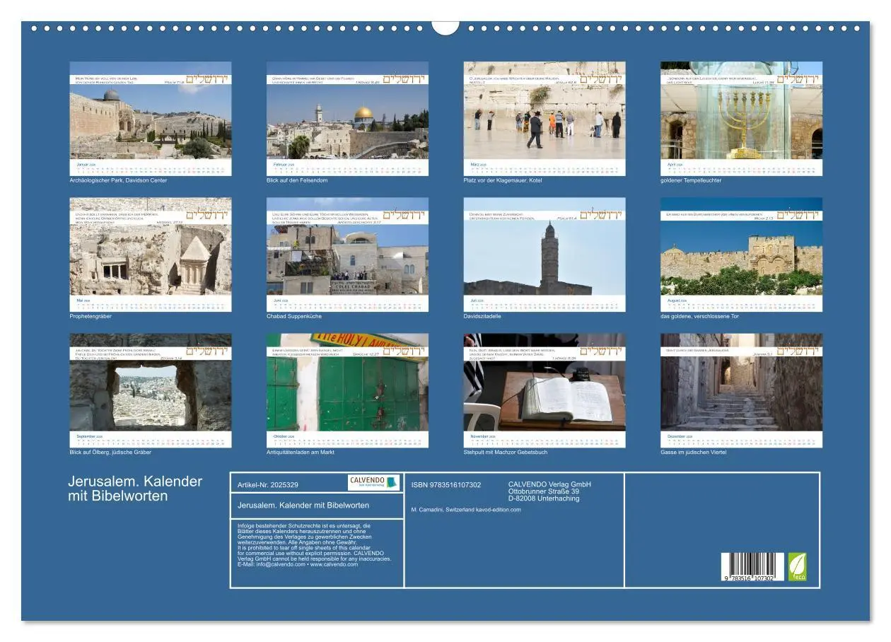Bild: 9783516107302 | Jerusalem. Kalender mit Bibelworten (Wandkalender 2026 DIN A2...