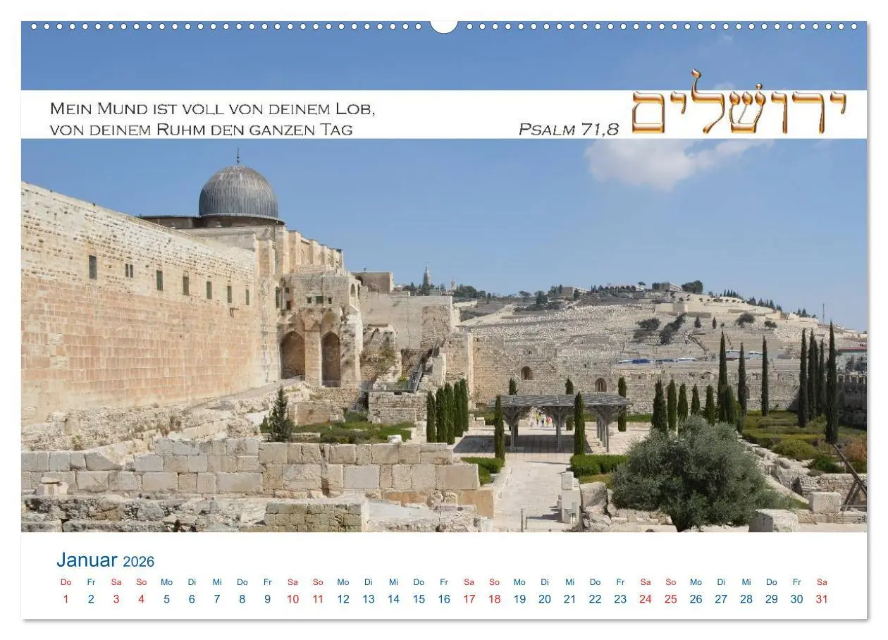 Bild: 9783516107302 | Jerusalem. Kalender mit Bibelworten (Wandkalender 2026 DIN A2...