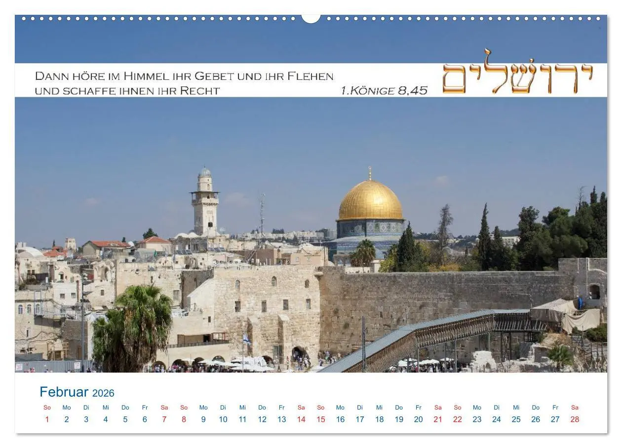 Bild: 9783516107302 | Jerusalem. Kalender mit Bibelworten (Wandkalender 2026 DIN A2...