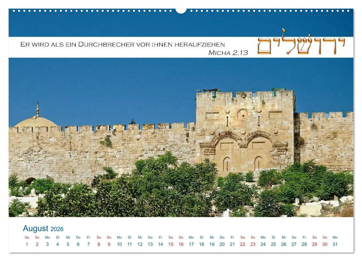 Bild: 9783516107302 | Jerusalem. Kalender mit Bibelworten (Wandkalender 2026 DIN A2...