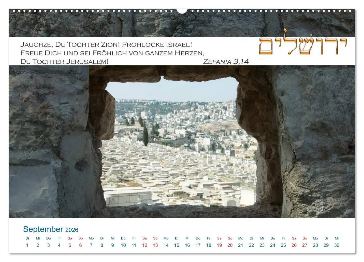Bild: 9783516107302 | Jerusalem. Kalender mit Bibelworten (Wandkalender 2026 DIN A2...