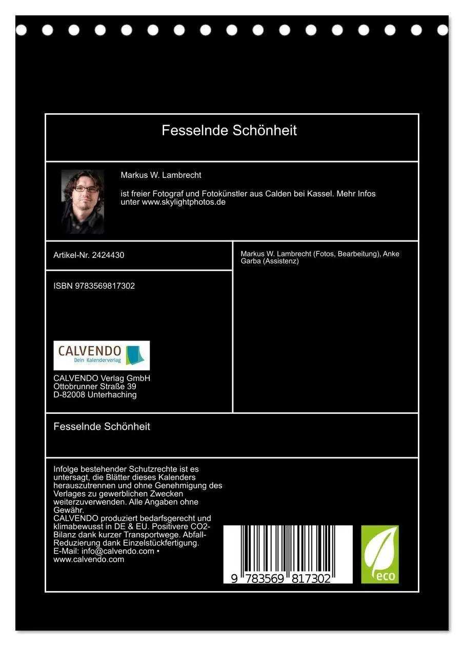 Bild: 9783569817302 | Fesselnde Schönheit (Tischkalender 2027 DIN A5 hoch), CALVENDO...