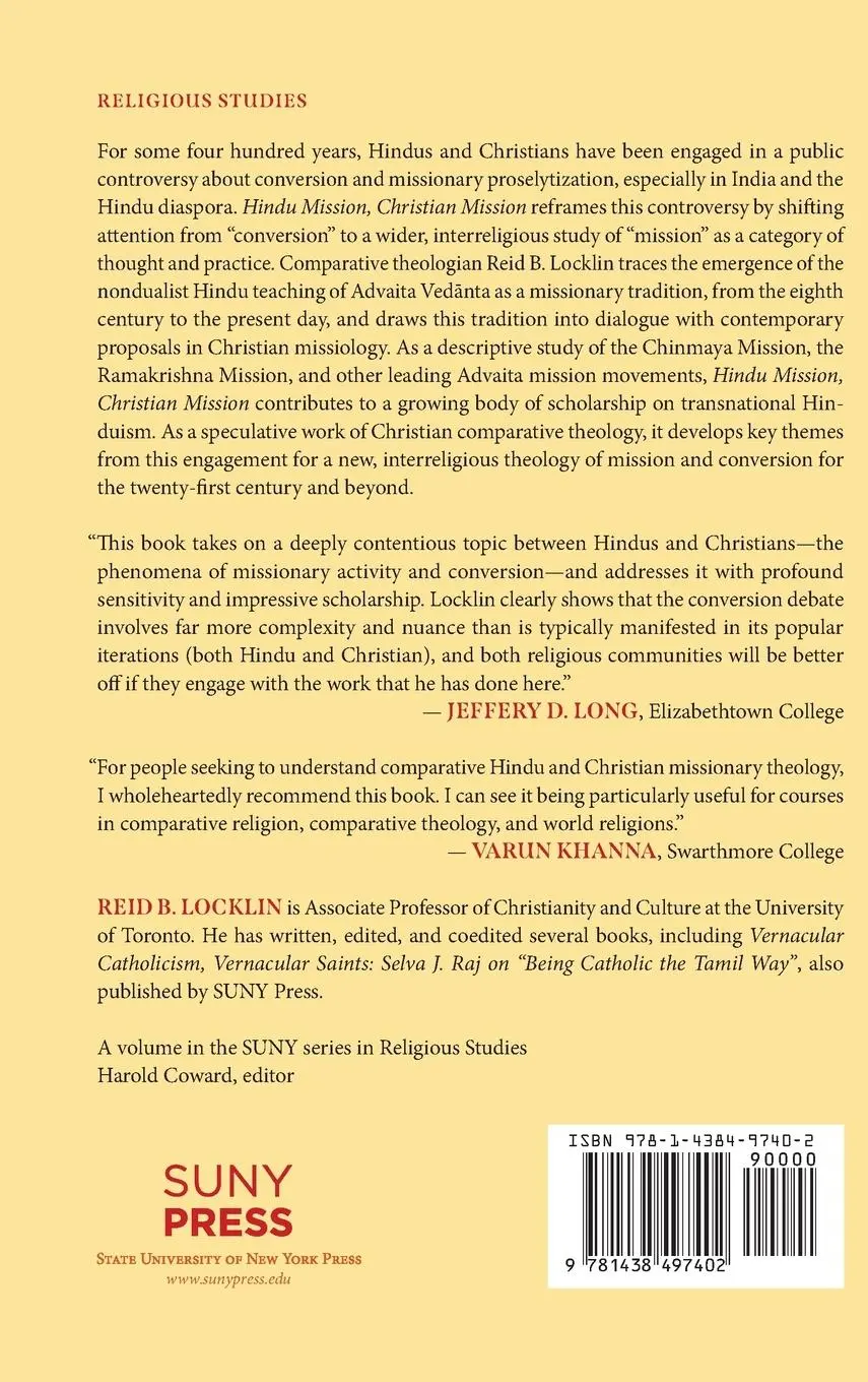 Rückseite: 9781438497402 | Hindu Mission, Christian Mission | Soundings in Comparative Theology
