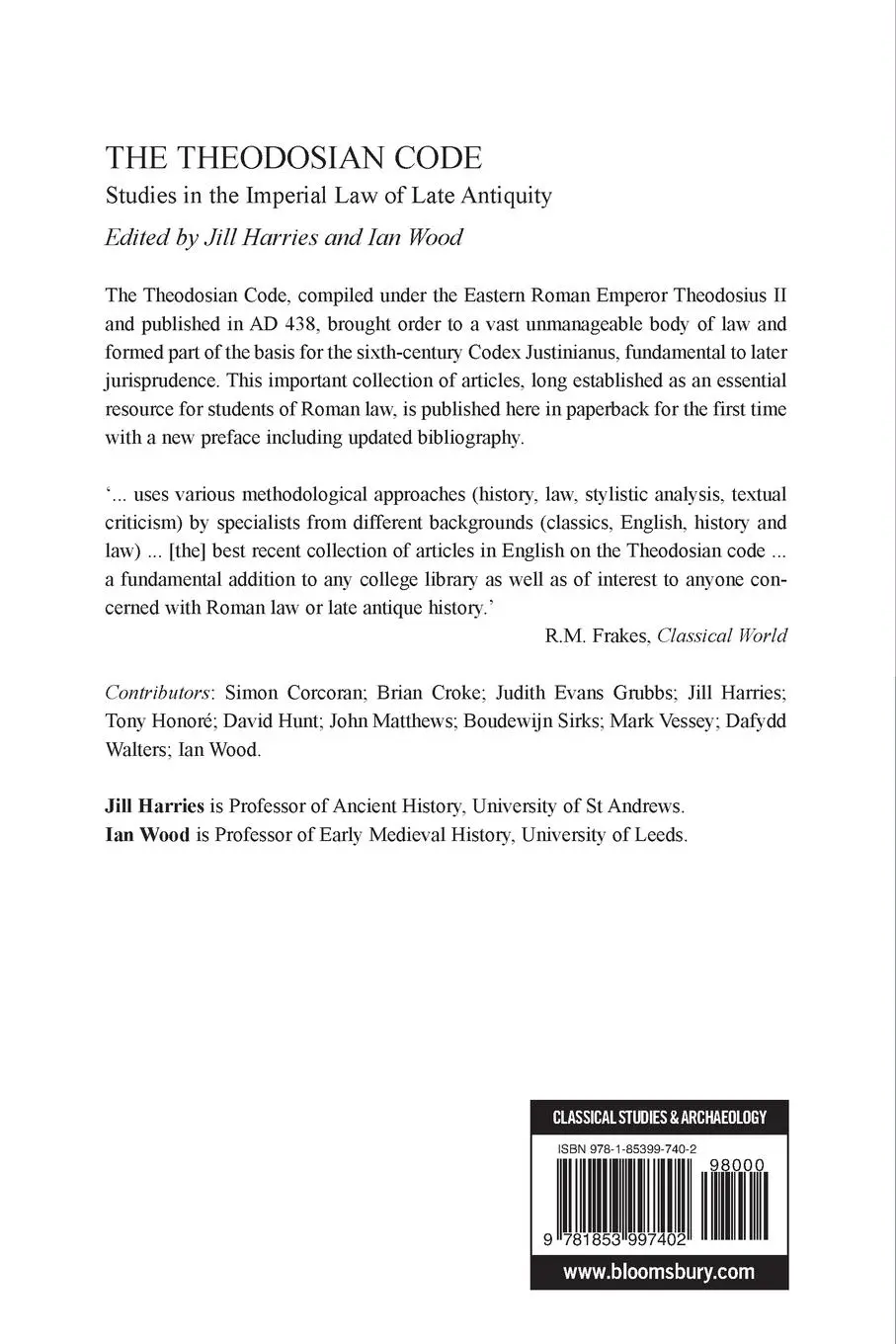 Rückseite: 9781853997402 | The Theodosian Code | Ian Wood | Taschenbuch | Kartoniert / Broschiert