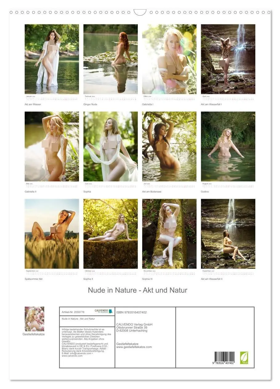 Bild: 9783516407402 | Nude in Nature - Akt und Natur (Wandkalender 2026 DIN A2 hoch),...