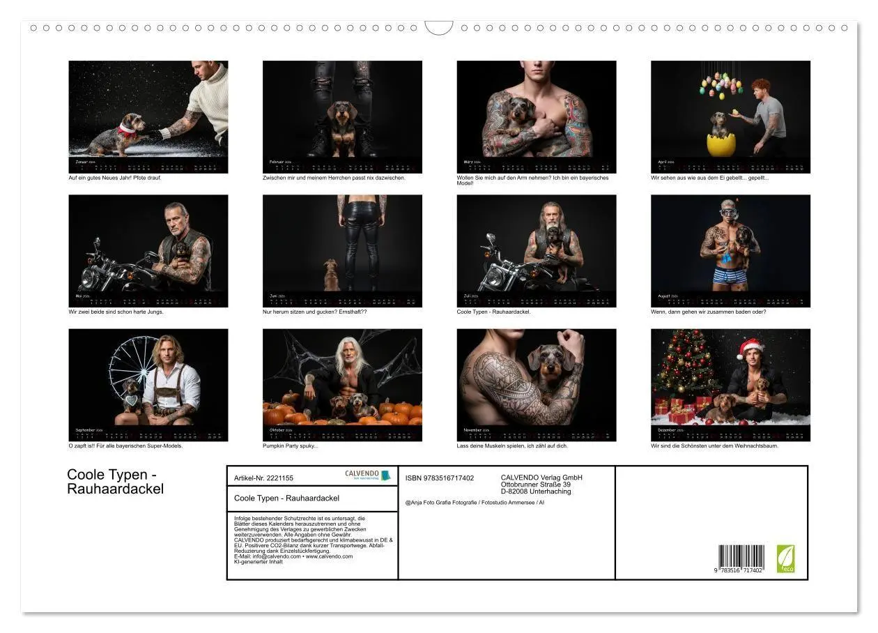Bild: 9783516717402 | Coole Typen - Rauhaardackel (Wandkalender 2026 DIN A2 quer),...