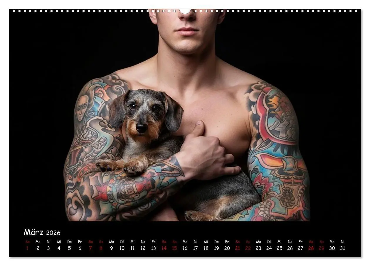 Bild: 9783516717402 | Coole Typen - Rauhaardackel (Wandkalender 2026 DIN A2 quer),...