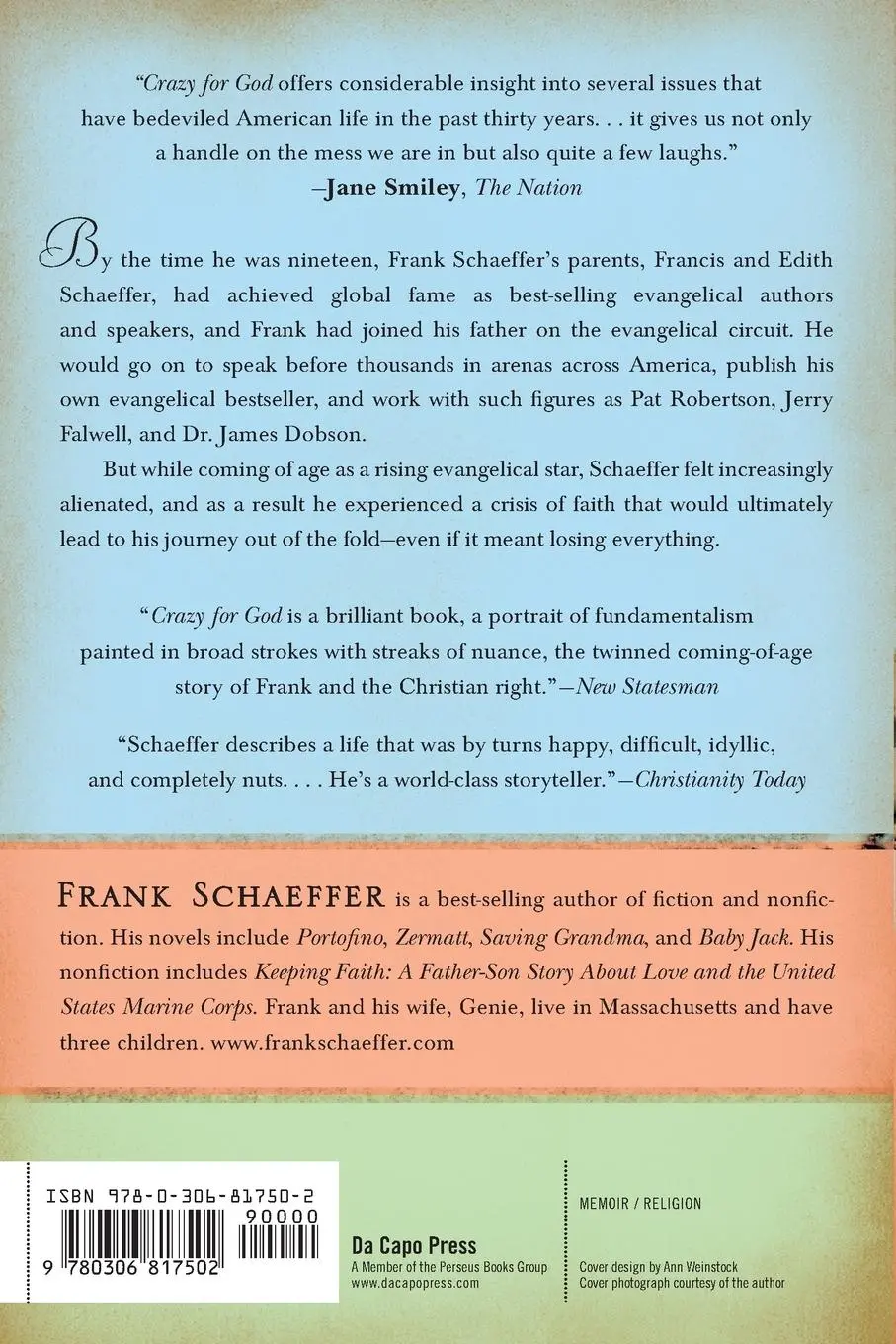 Rückseite: 9780306817502 | Crazy for God | Frank Schaeffer | Taschenbuch | Englisch | 2008