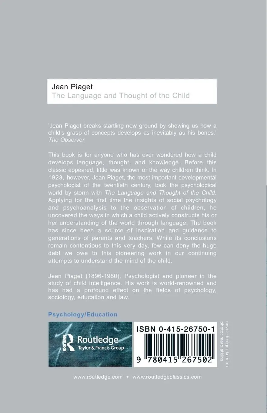 Rückseite: 9780415267502 | The Language and Thought of the Child | Jean Piaget | Taschenbuch