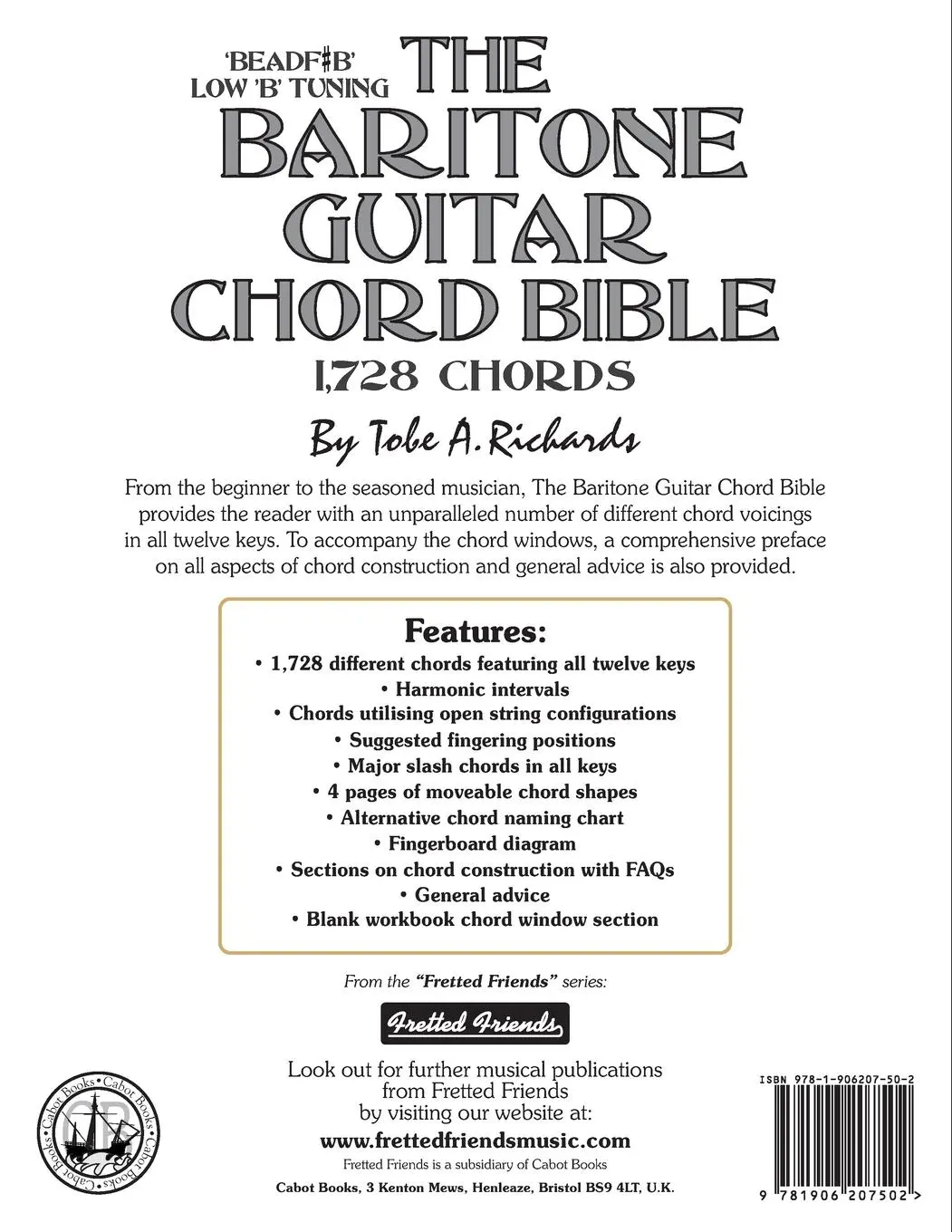 Rückseite: 9781906207502 | The Baritone Guitar Chord Bible | Low B Tuning 1,728 Chords | Richards