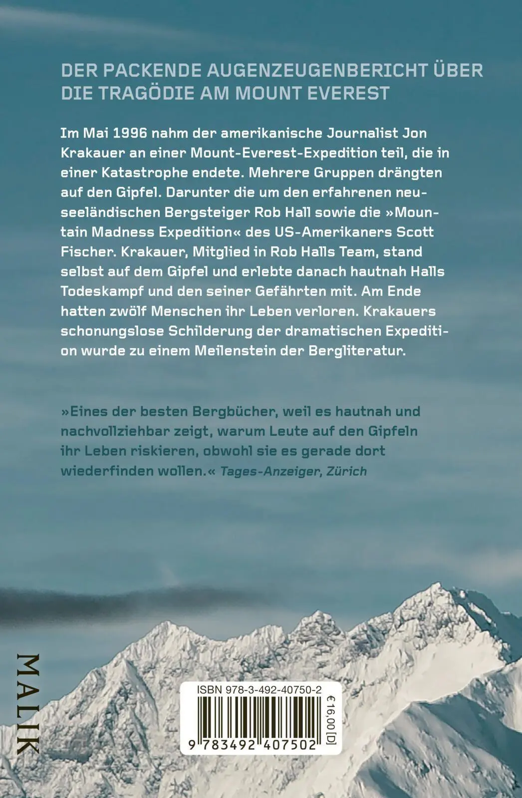 Rückseite: 9783492407502 | In eisige Höhen | Jon Krakauer | Taschenbuch | 400 S. | Deutsch | 2026