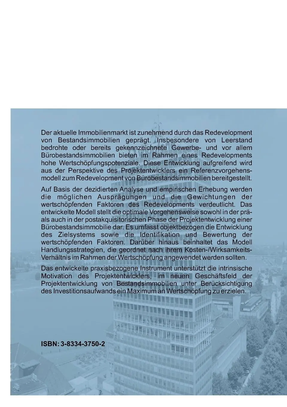 Rückseite: 9783833437502 | Referenzvorgehensmodell zum Redevelopment von Bürobestandsimmobilien