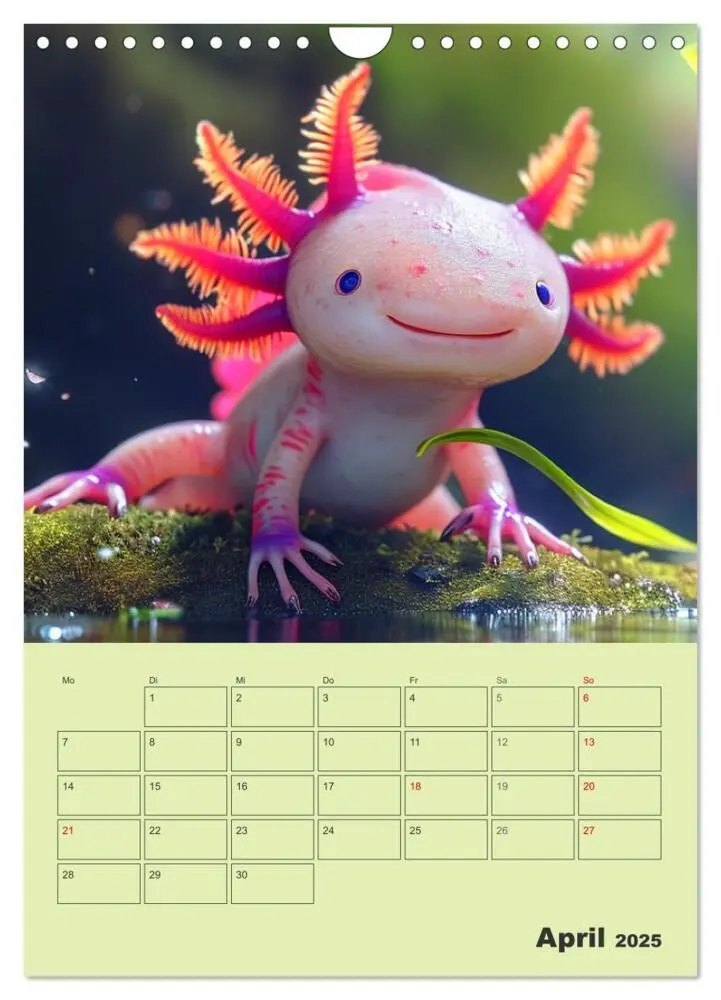 Bild: 9783383807602 | Axolotl. Lustiger Schwanzlurch mit Superkräften (Wandkalender 2025...