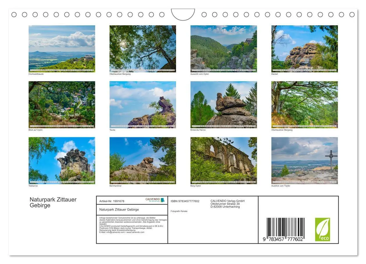 Bild: 9783457777602 | Naturpark Zittauer Gebirge (Wandkalender 2026 DIN A4 quer),...