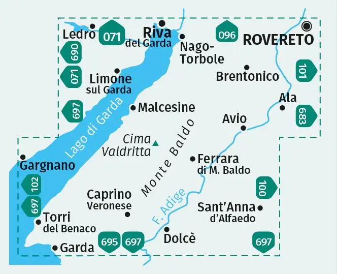 Bild: 9783991217602 | KOMPASS Wanderkarte 129 Monte Baldo, Malcesine, Nago-Torbole, Garda...