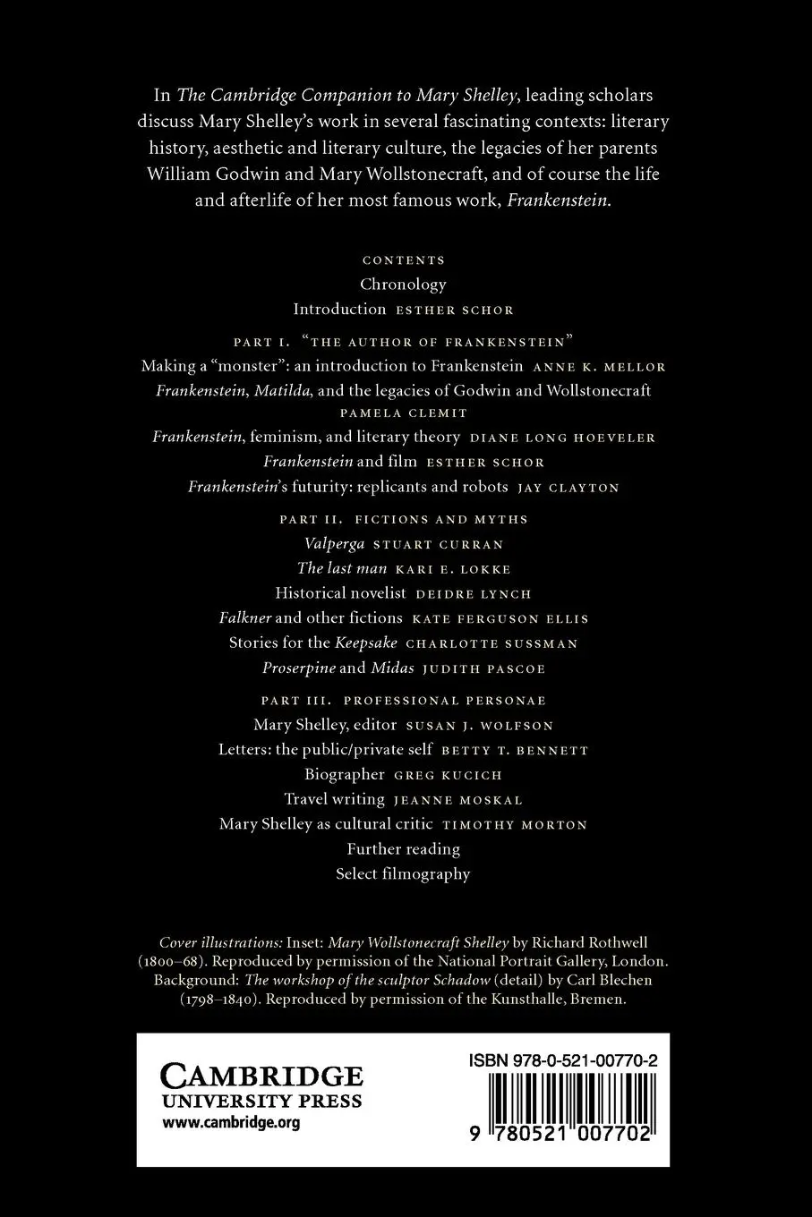 Rückseite: 9780521007702 | The Cambridge Companion to Mary Shelley | Esther Schor | Taschenbuch