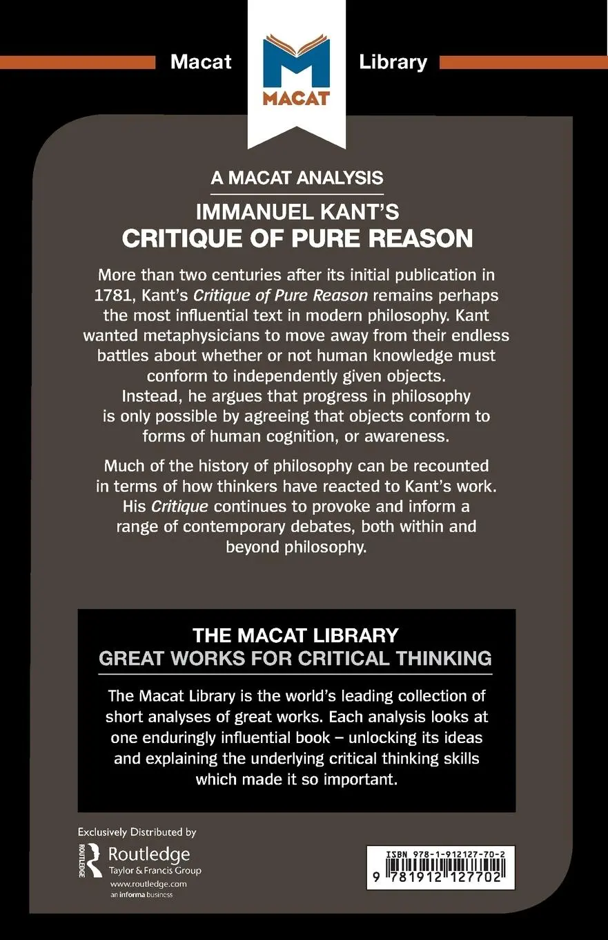 Rückseite: 9781912127702 | An Analysis of Immanuel Kant's Critique of Pure Reason | O'Sullivan