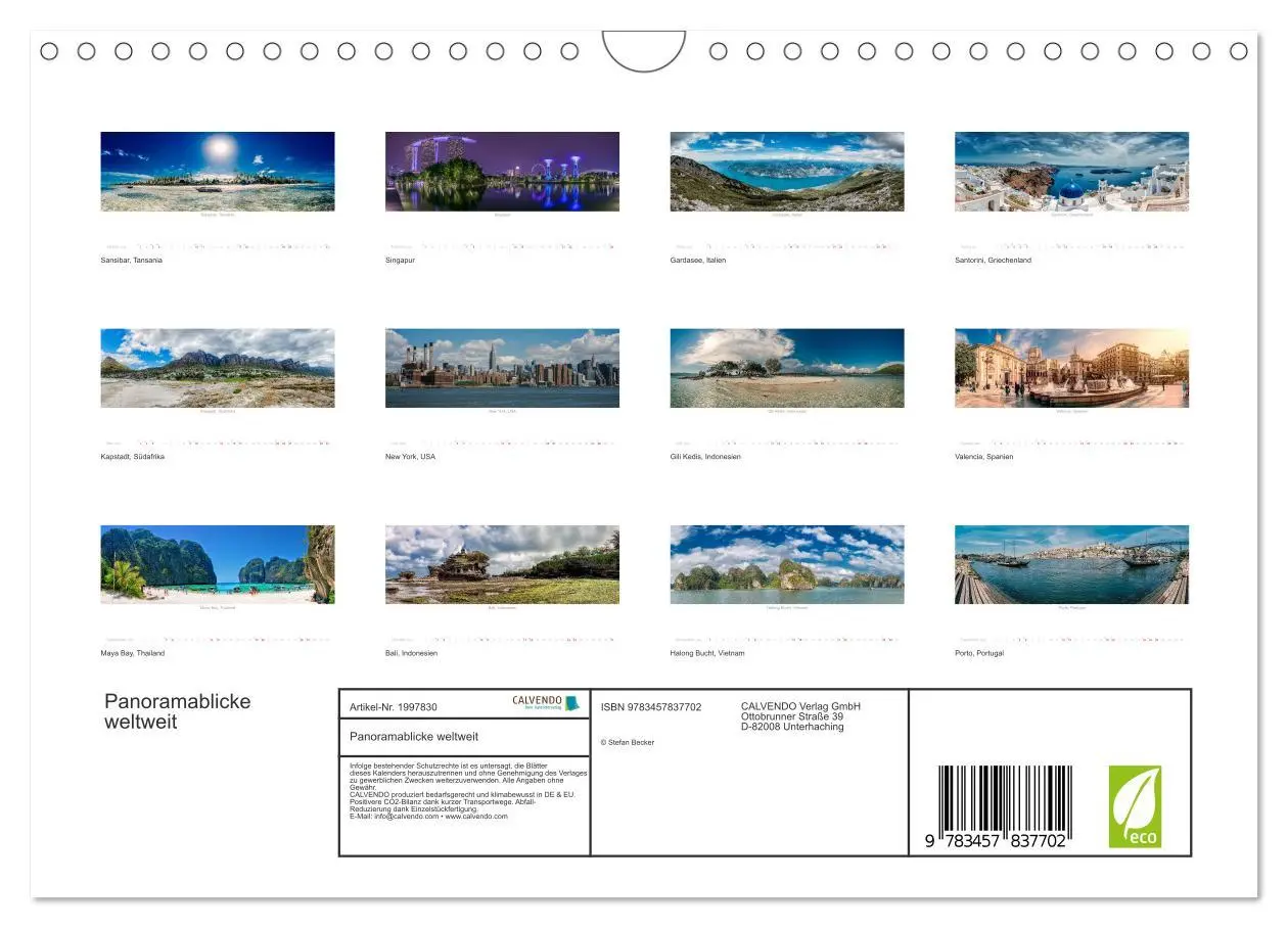 Bild: 9783457837702 | Panoramablicke weltweit (Wandkalender 2026 DIN A4 quer), CALVENDO...