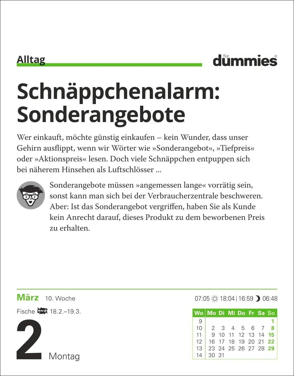 Bild: 9783840037702 | Die Welt erklärt für Dummies Tagesabreißkalender 2026 | Kalender