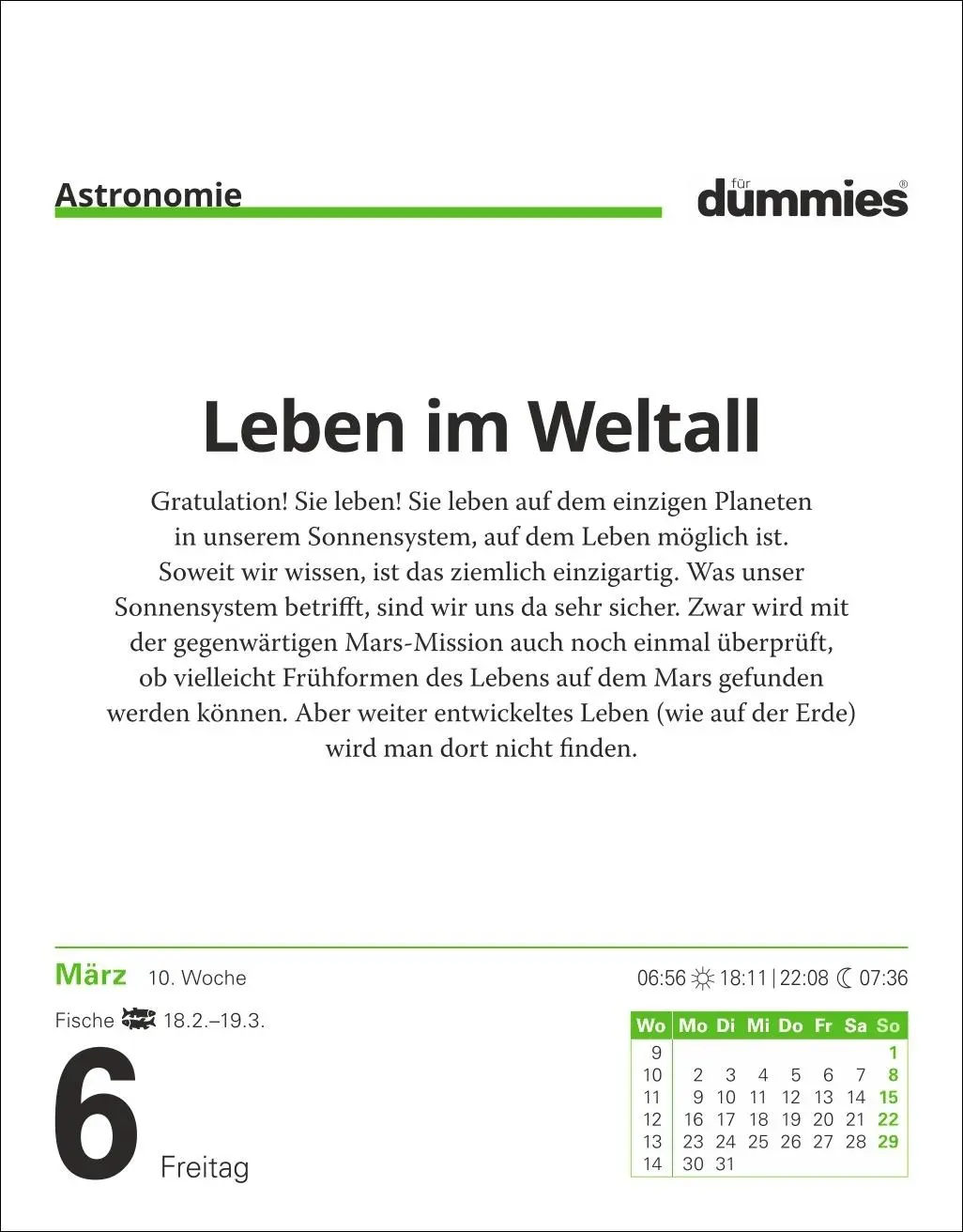 Bild: 9783840037702 | Die Welt erklärt für Dummies Tagesabreißkalender 2026 | Kalender