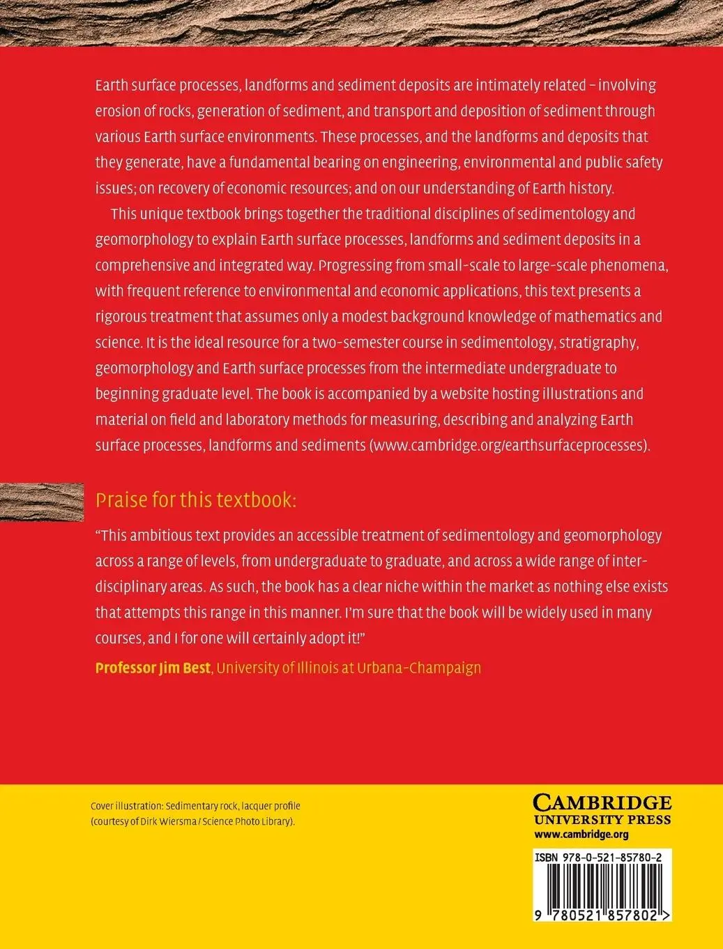 Rückseite: 9780521857802 | Earth Surface Processes, Landforms and Sediment Deposits | Buch | 2014