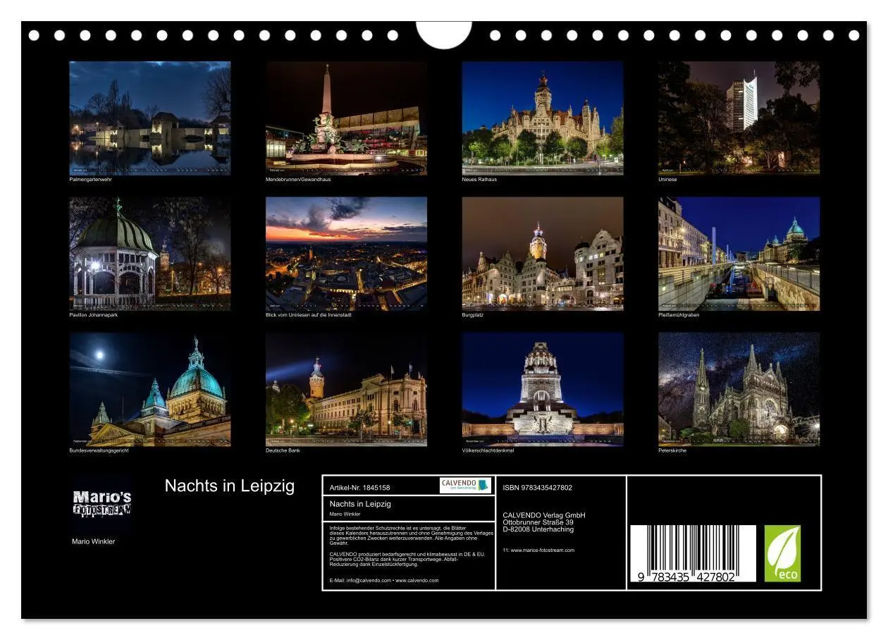 Bild: 9783435427802 | Nachts in Leipzig (Wandkalender 2025 DIN A4 quer), CALVENDO...