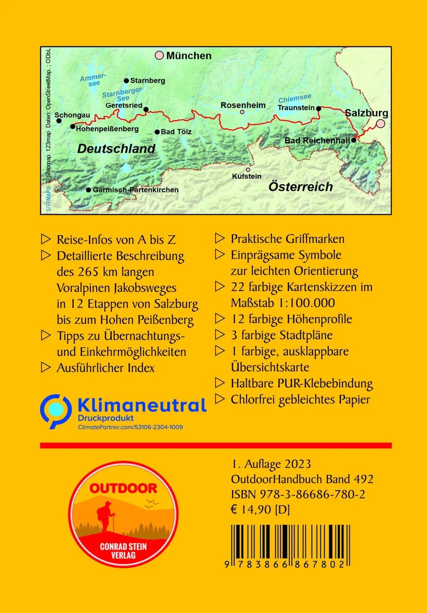 Rückseite: 9783866867802 | Voralpiner Jakobsweg | von Salzburg zum Hohen Peißenberg | Wollweber