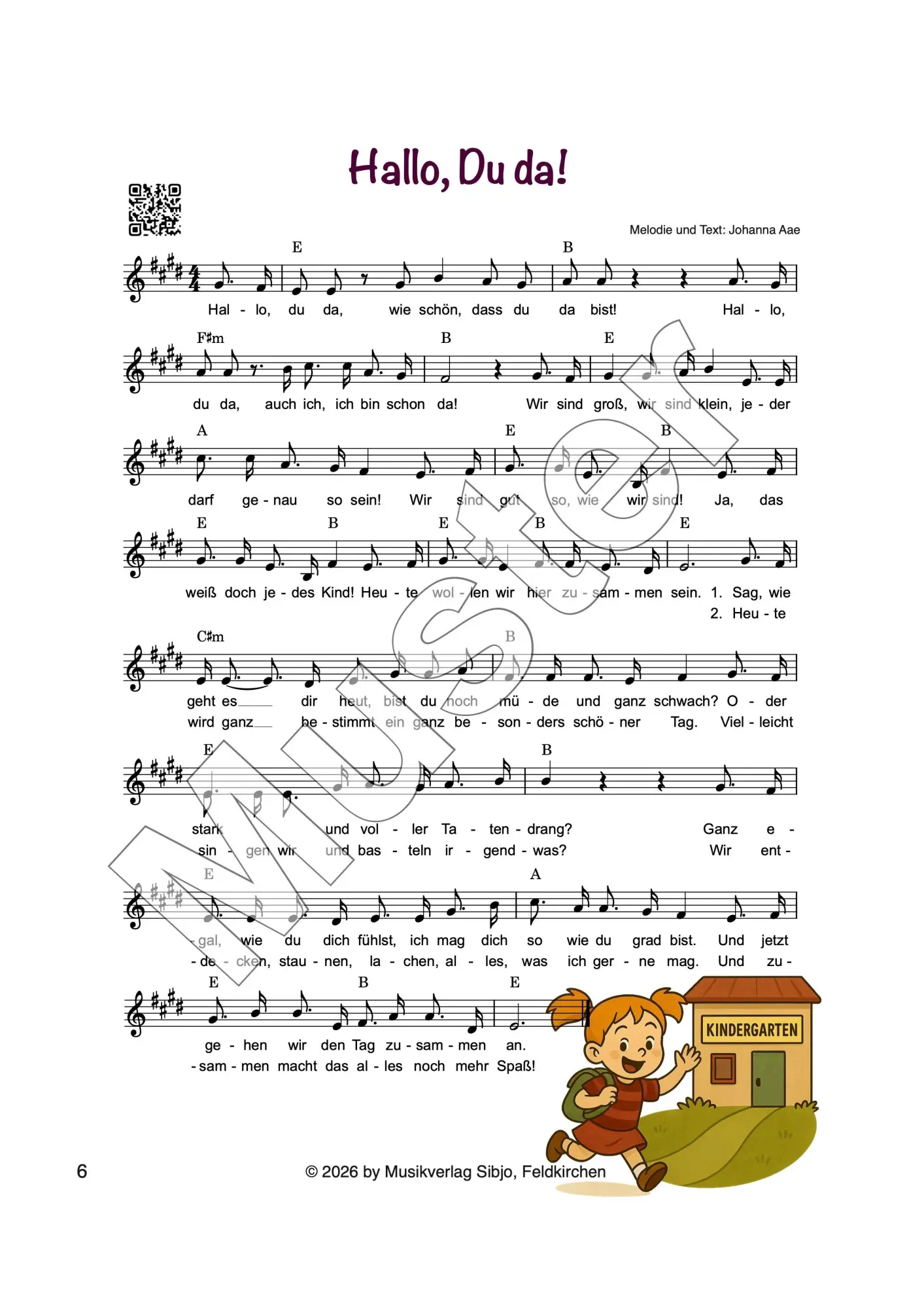 Bild: 9790900017802 | Pippas erste Lieder | für Kindergarten &amp; Grundschule | Johanna Aae