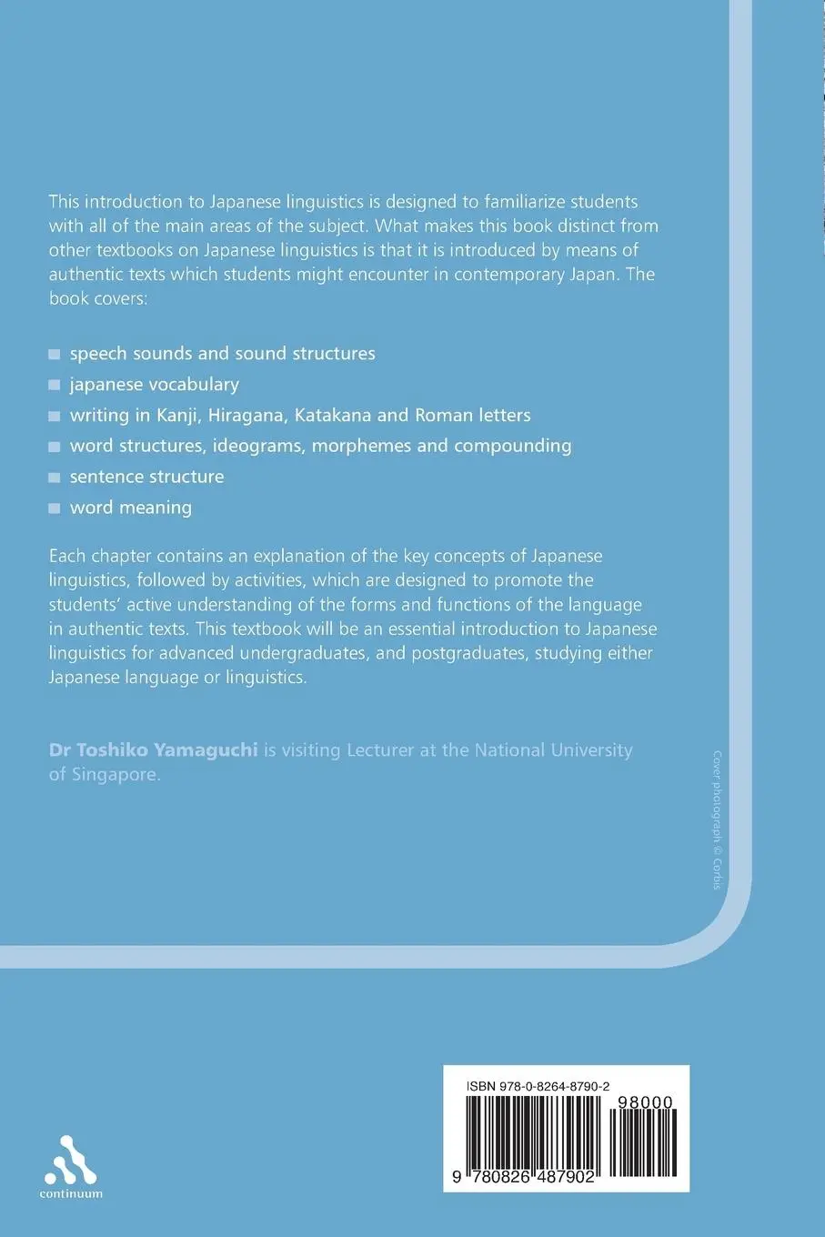 Rückseite: 9780826487902 | Japanese Linguistics | An Introduction | Toshiko Yamaguchi | Buch