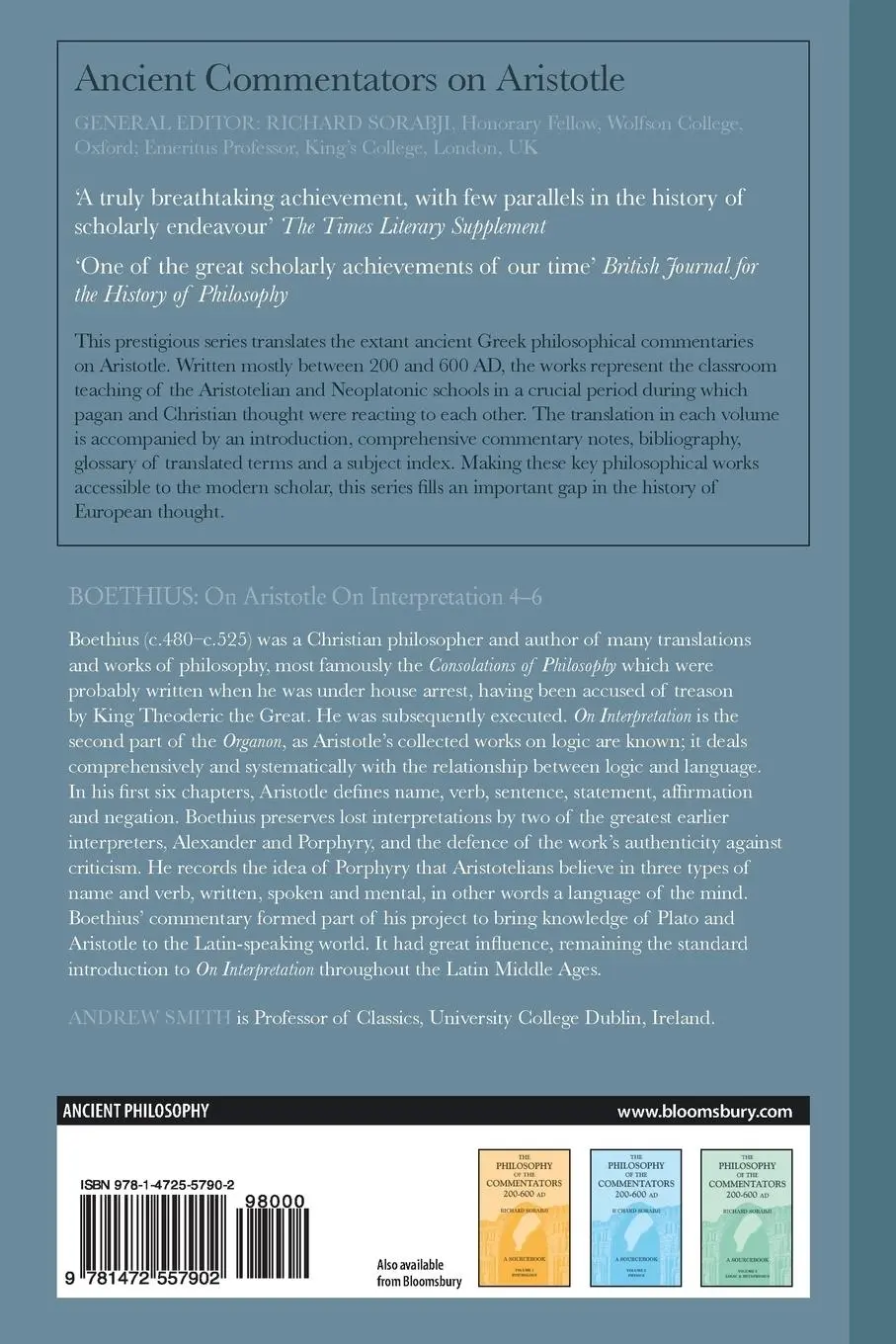 Rückseite: 9781472557902 | Boethius | On Aristotle on Interpretation 4-6 | Boethius | Taschenbuch