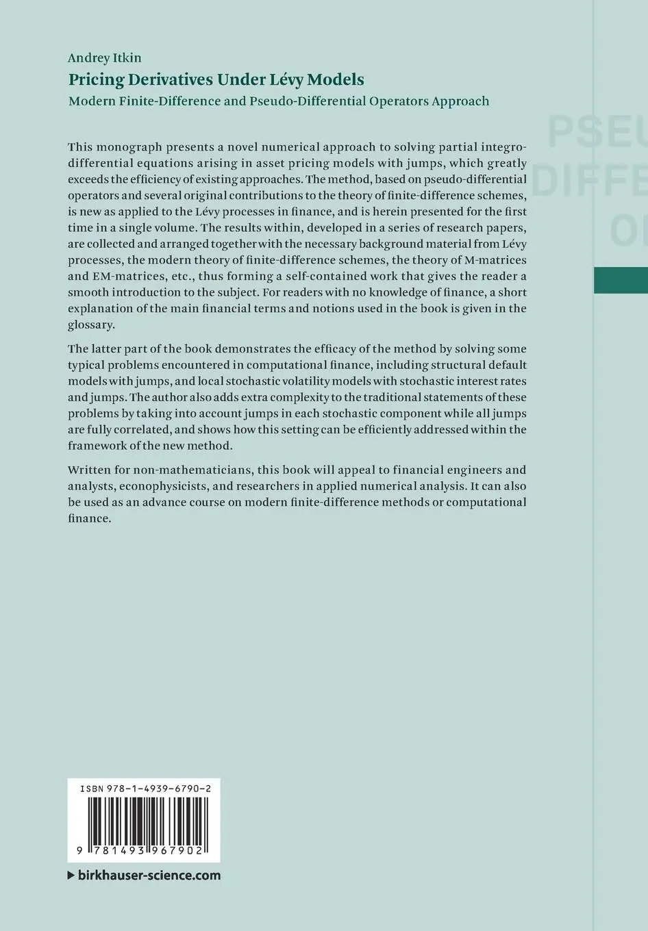 Rückseite: 9781493967902 | Pricing Derivatives Under Lévy Models | Andrey Itkin | Taschenbuch