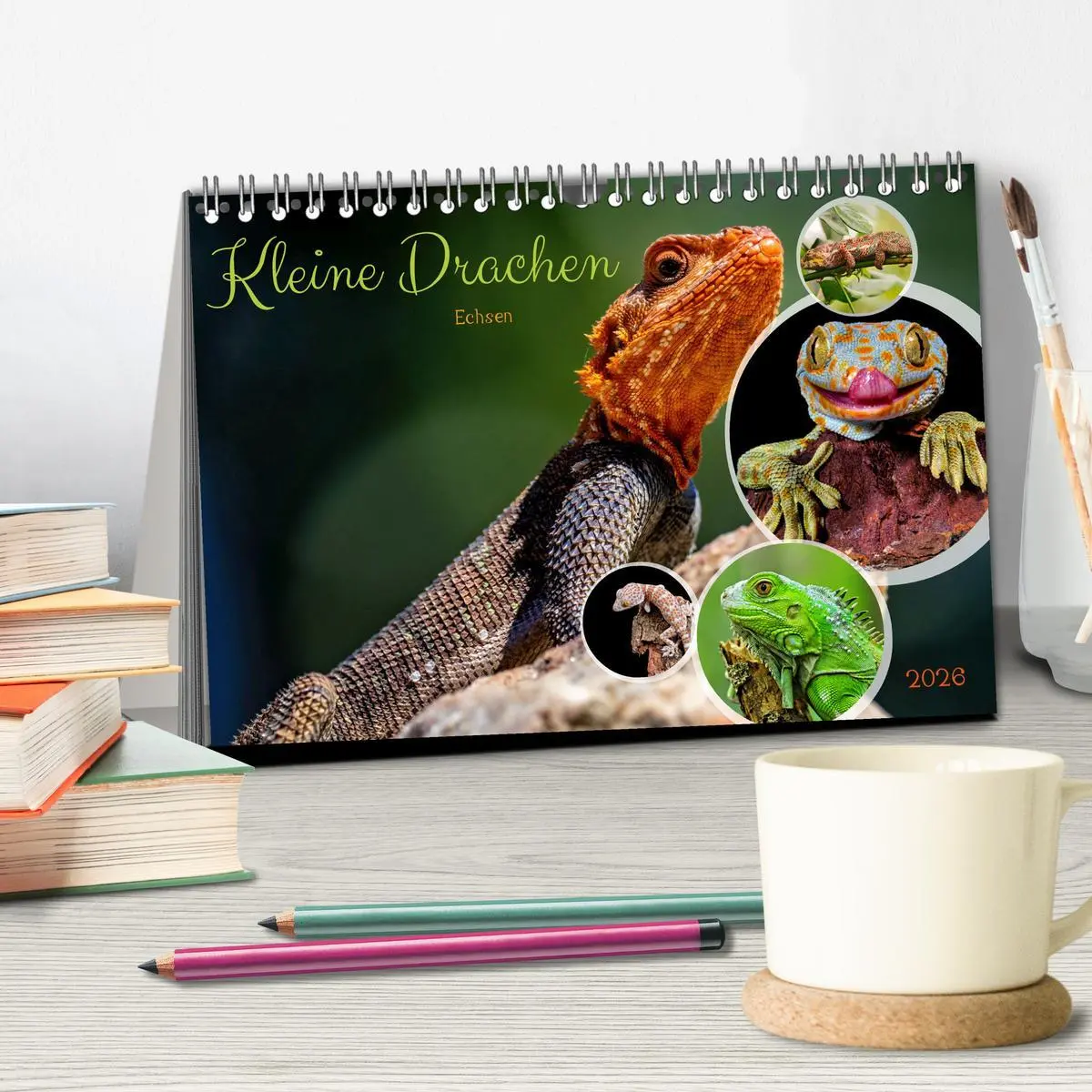Bild: 9783457507902 | Kleine Drachen - Echsen (Tischkalender 2026 DIN A5 quer), CALVENDO...
