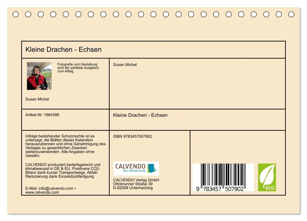 Bild: 9783457507902 | Kleine Drachen - Echsen (Tischkalender 2026 DIN A5 quer), CALVENDO...