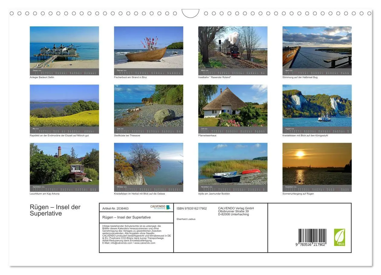 Bild: 9783516217902 | Rügen - Insel der Superlative (Wandkalender 2026 DIN A3 quer),...