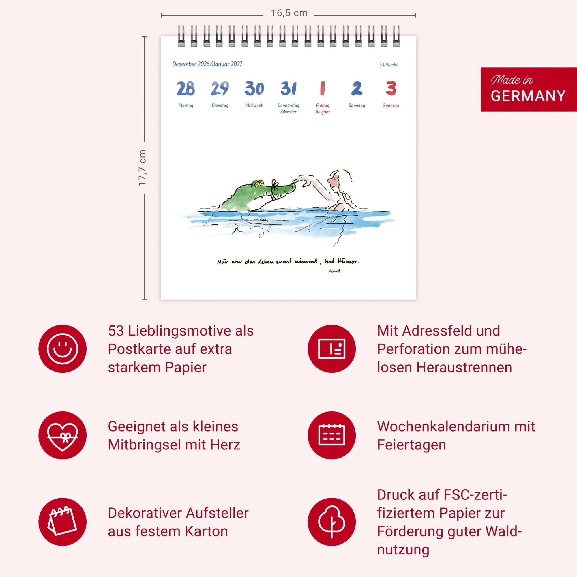 Bild: 9783756417902 | Helme Heine: Philosophisches Premium-Postkartenkalender 2027 | Heine