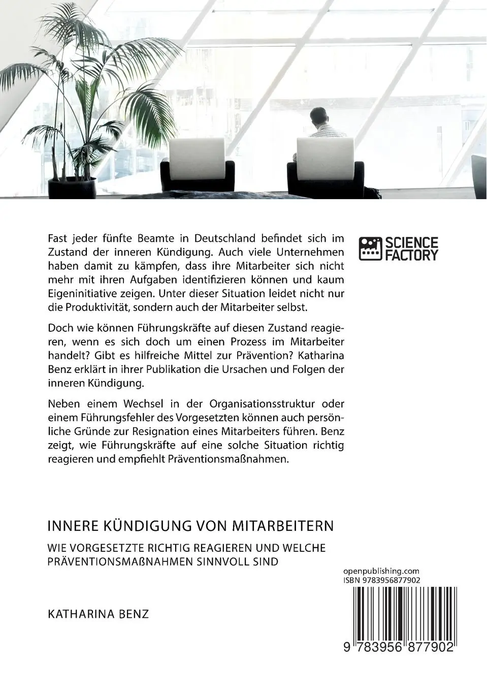 Rückseite: 9783956877902 | Innere Kündigung von Mitarbeitern. Wie Vorgesetzte richtig...