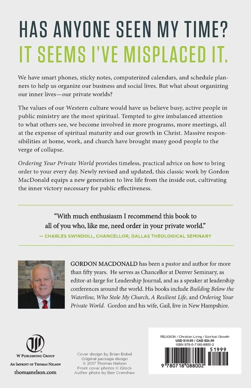 Rückseite: 9780718088002 | Ordering Your Private World | Gordon Macdonald | Taschenbuch | 2017
