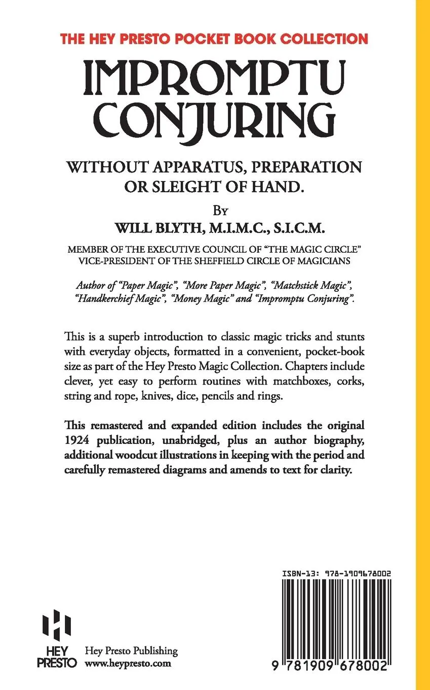 Rückseite: 9781909678002 | Impromptu Conjuring (Hey Presto Magic Book) | Will Blyth | Taschenbuch