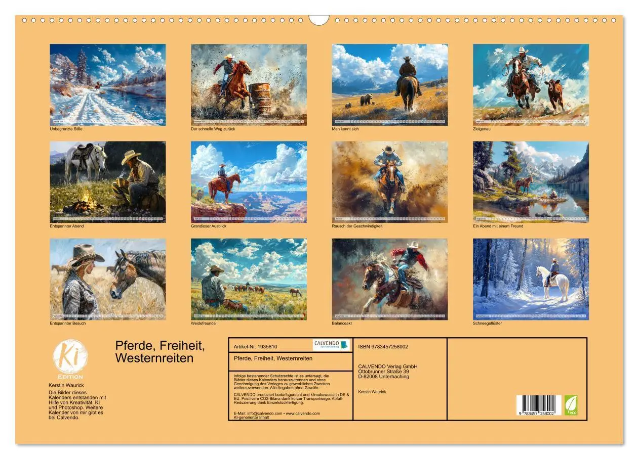 Bild: 9783457258002 | Pferde, Freiheit, Westernreiten (Wandkalender 2026 DIN A2 quer),...