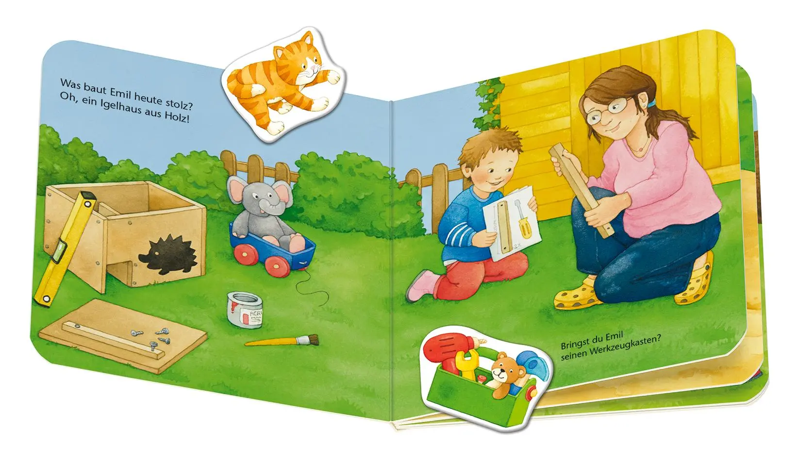 Bild: 9783473308002 | ministeps: Mein erstes Magnetbuch: Wer baut was? Bei mir zu Hause