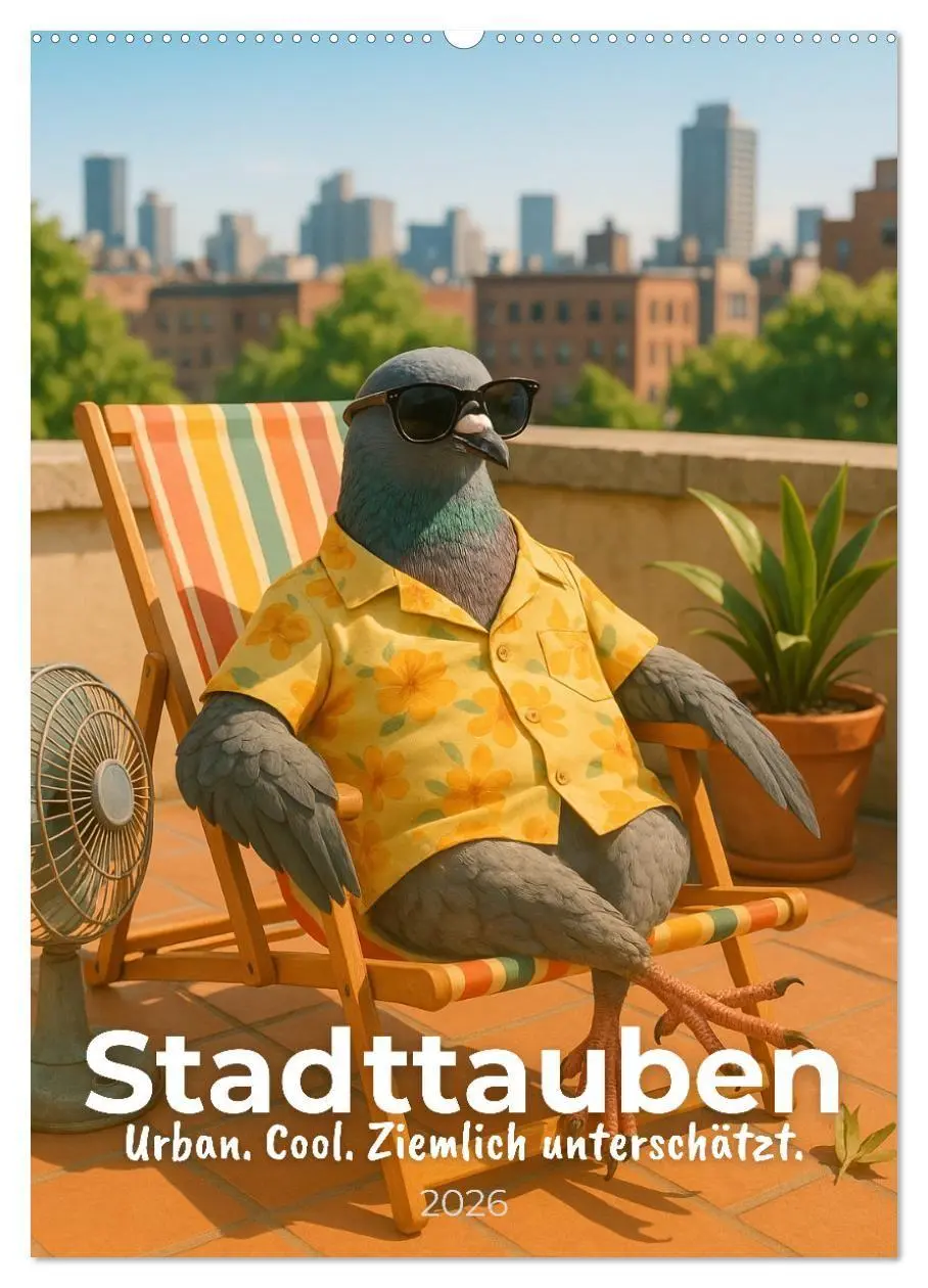 Cover: 9783516658002 | Stadttauben - Urban. Cool. Ziemlich unterschätzt. (Wandkalender...