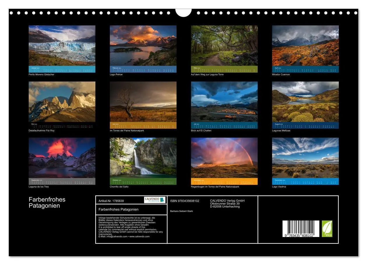 Bild: 9783435608102 | Farbenfrohes Patagonien (Wandkalender 2025 DIN A3 quer), CALVENDO...