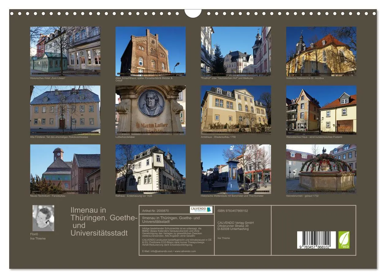 Bild: 9783457868102 | Ilmenau in Thüringen. Goethe- und Universitätsstadt (Wandkalender...