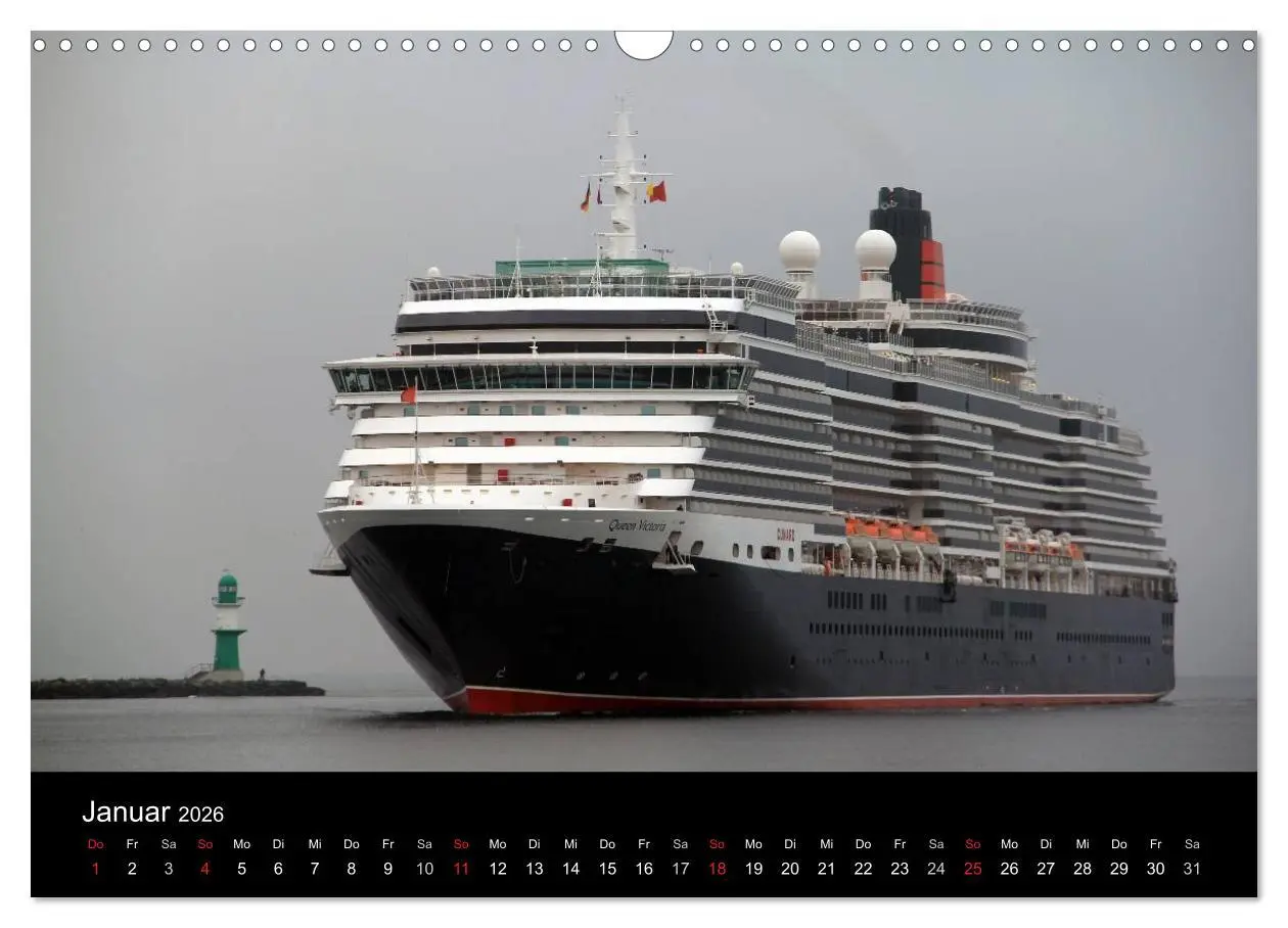 Bild: 9783516198102 | Cruiseliner in Warnemünde (Wandkalender 2026 DIN A3 quer), CALVENDO...