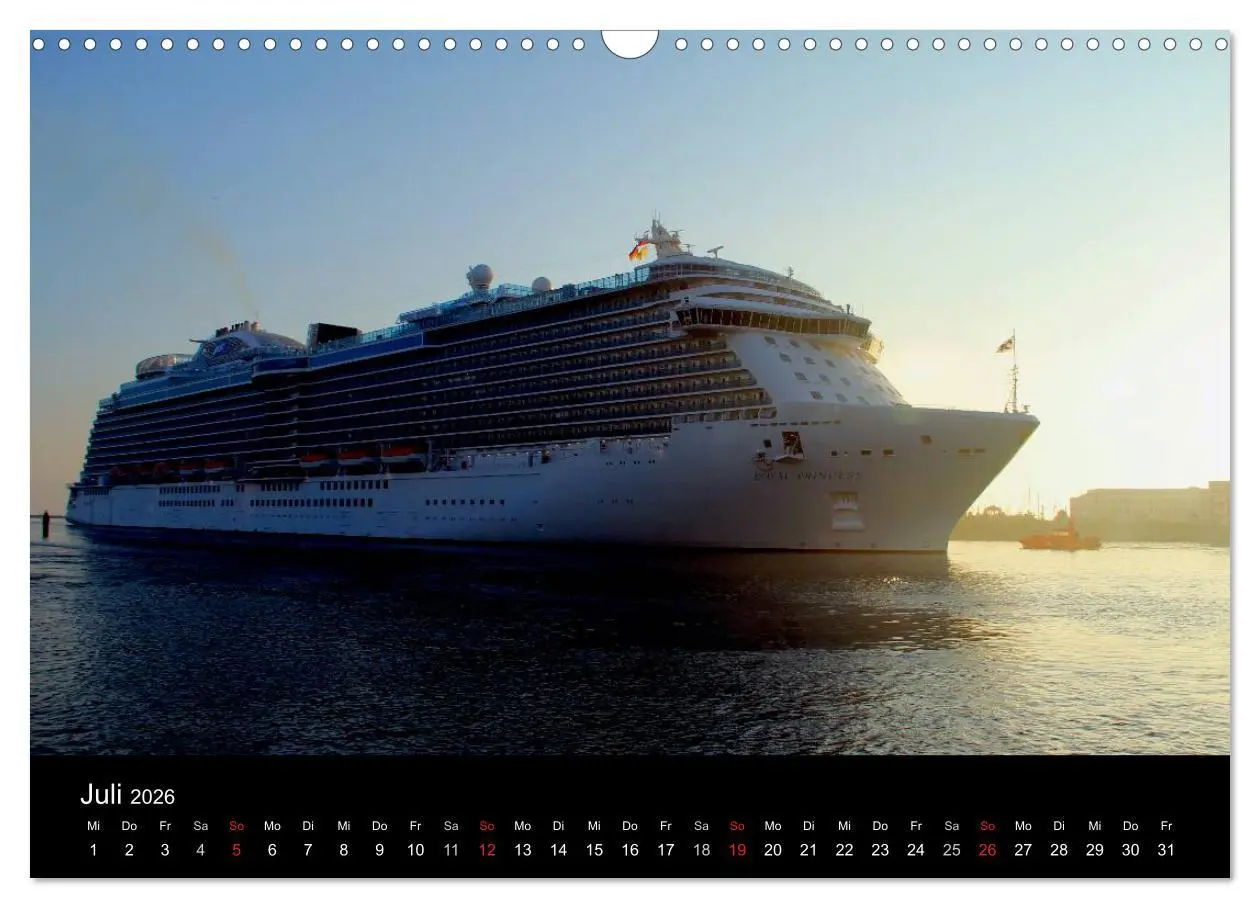 Bild: 9783516198102 | Cruiseliner in Warnemünde (Wandkalender 2026 DIN A3 quer), CALVENDO...