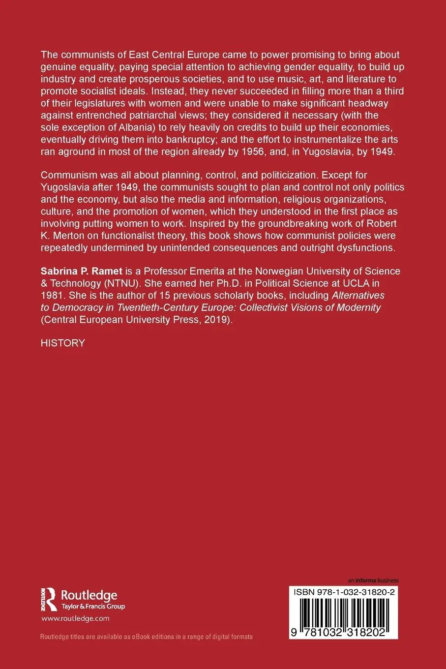 Rückseite: 9781032318202 | East Central Europe and Communism | Sabrina P. Ramet | Taschenbuch