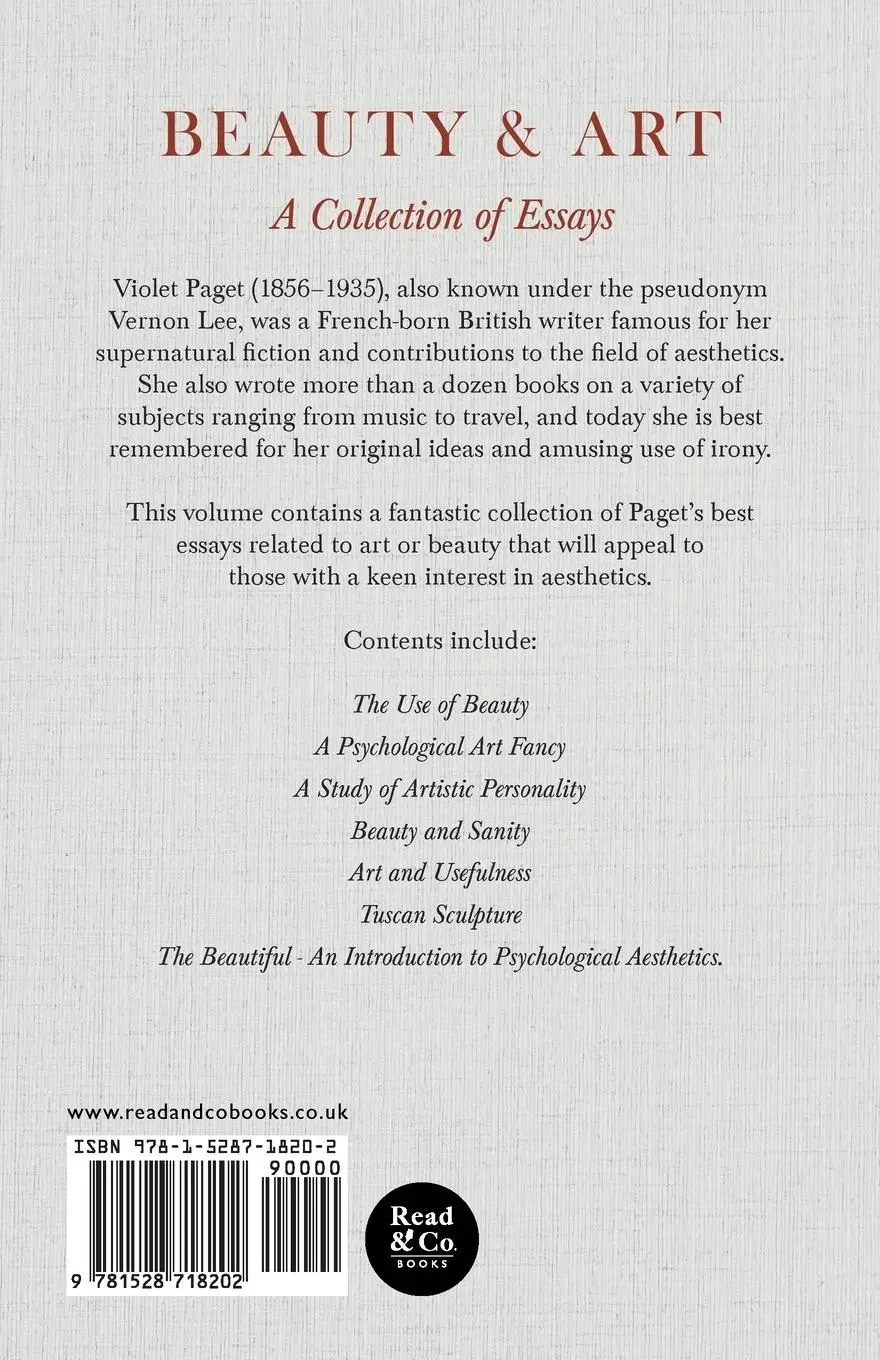 Rückseite: 9781528718202 | Beauty &amp; Art - A Collection of Essays | Vernon Lee | Taschenbuch