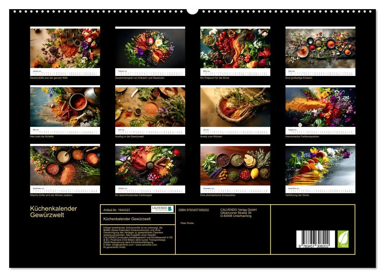 Bild: 9783457308202 | Küchenkalender Gewürzwelt (hochwertiger Premium Wandkalender 2026...